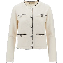 'Kendra' cardigan with scalloped edges
