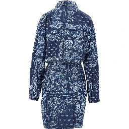 Bandana print chambray mini dress