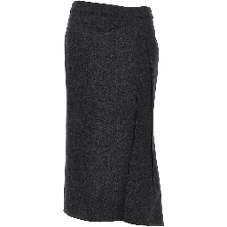 Pressed flannel midi skirt