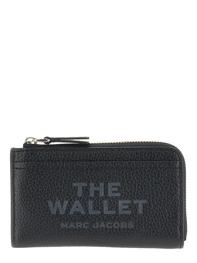 Grained leather zip wallet