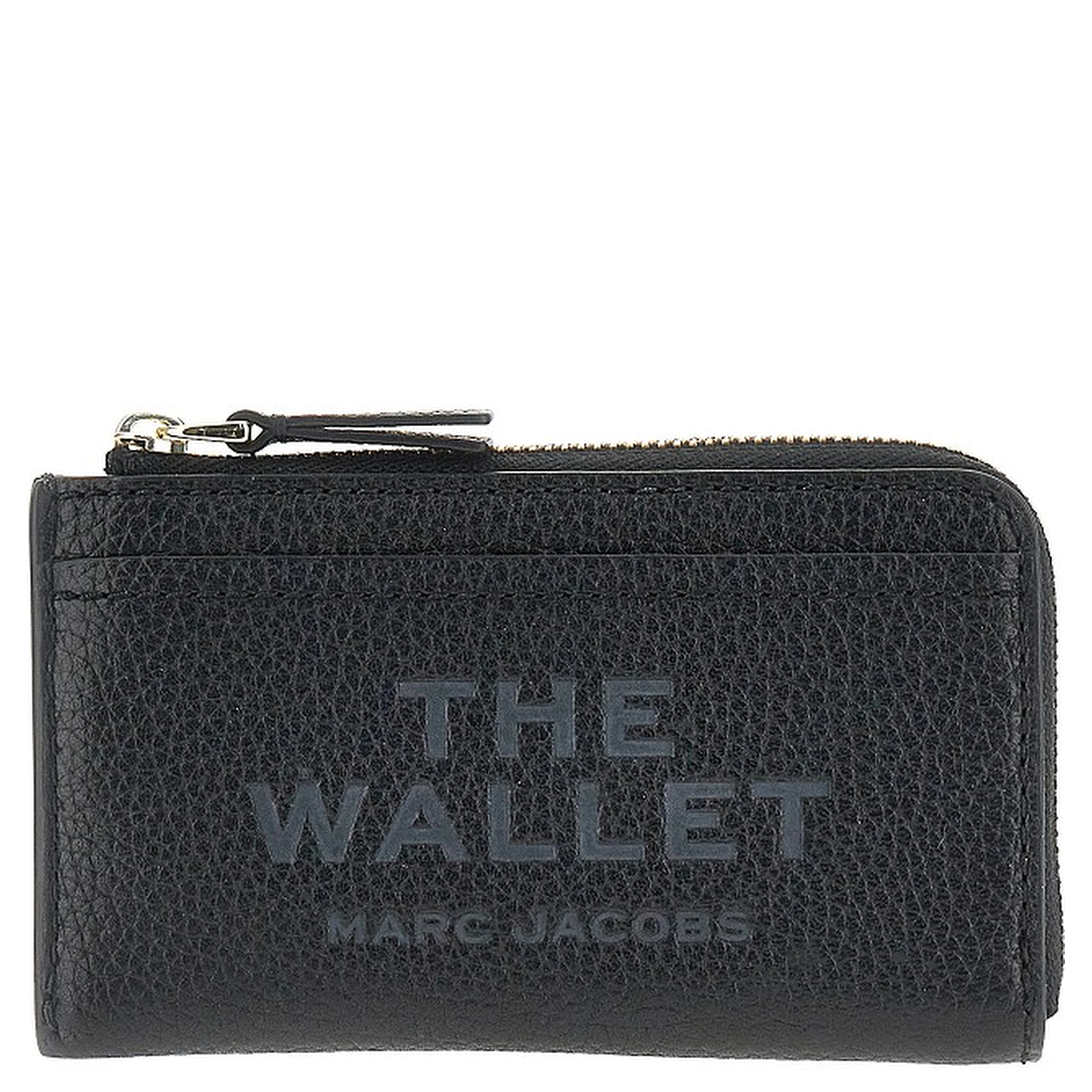 Grained leather zip wallet