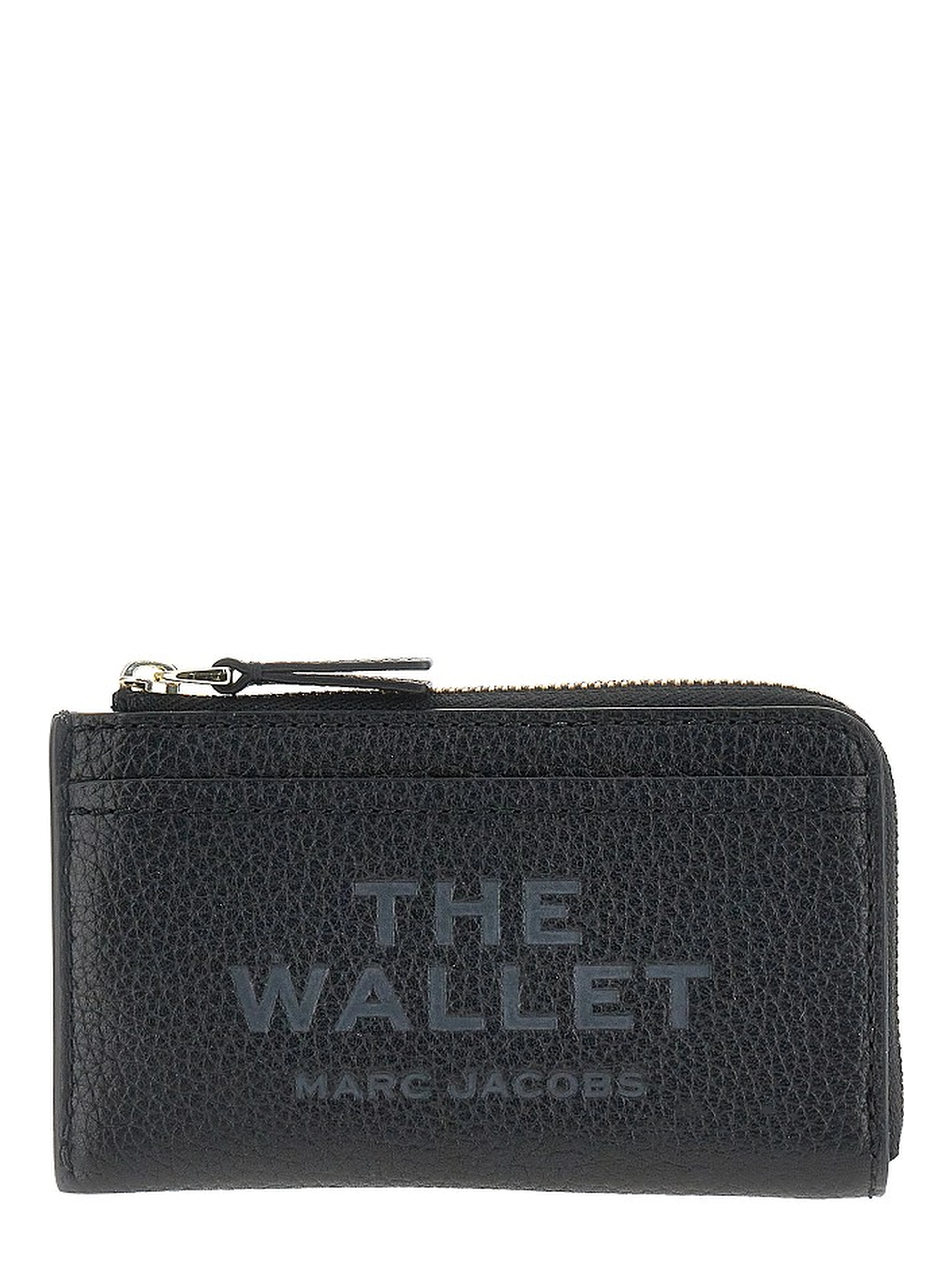 Grained leather zip wallet