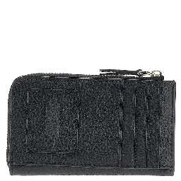 Grained leather zip wallet