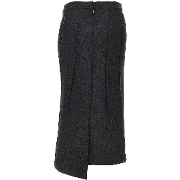 Pressed flannel midi skirt