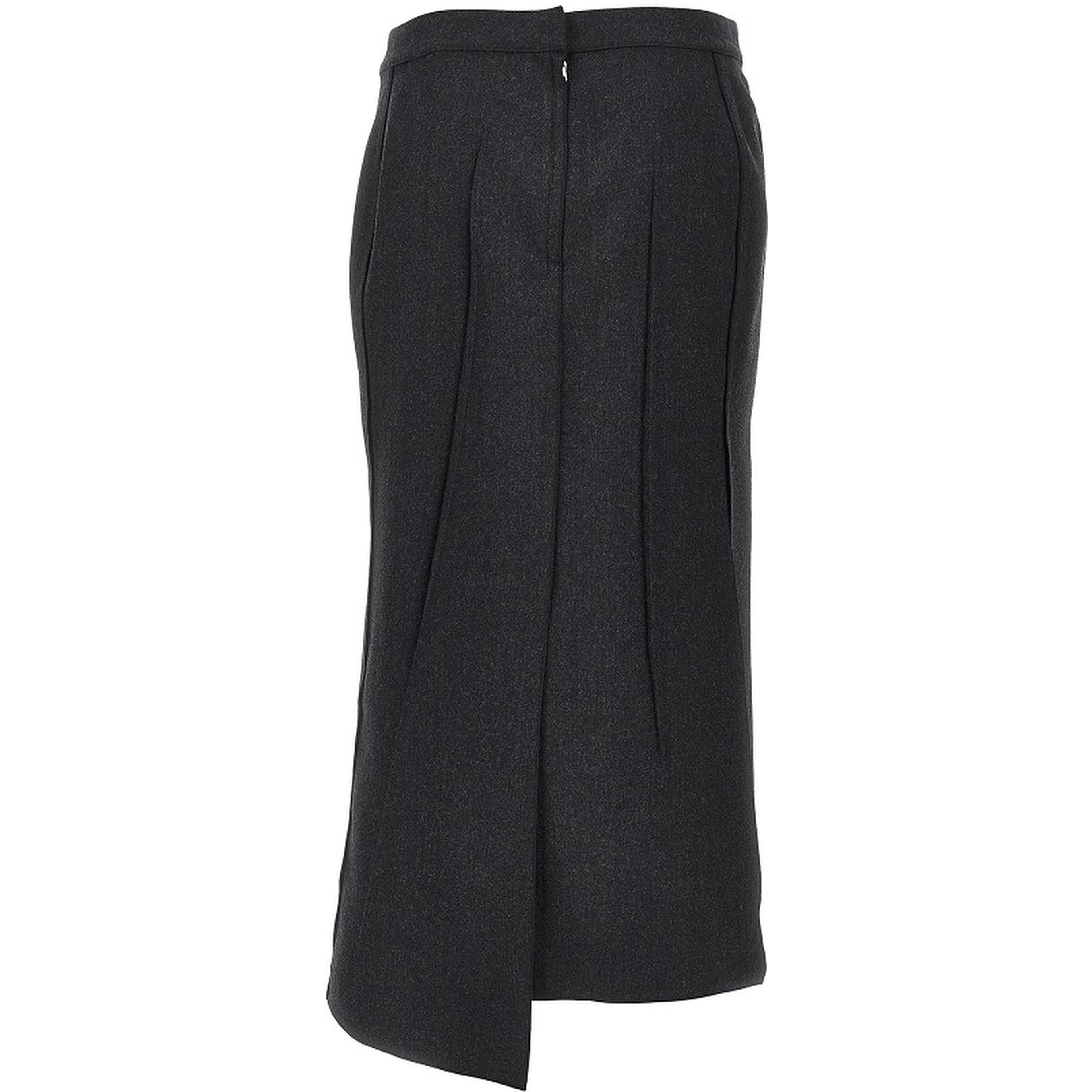 Pressed flannel midi skirt
