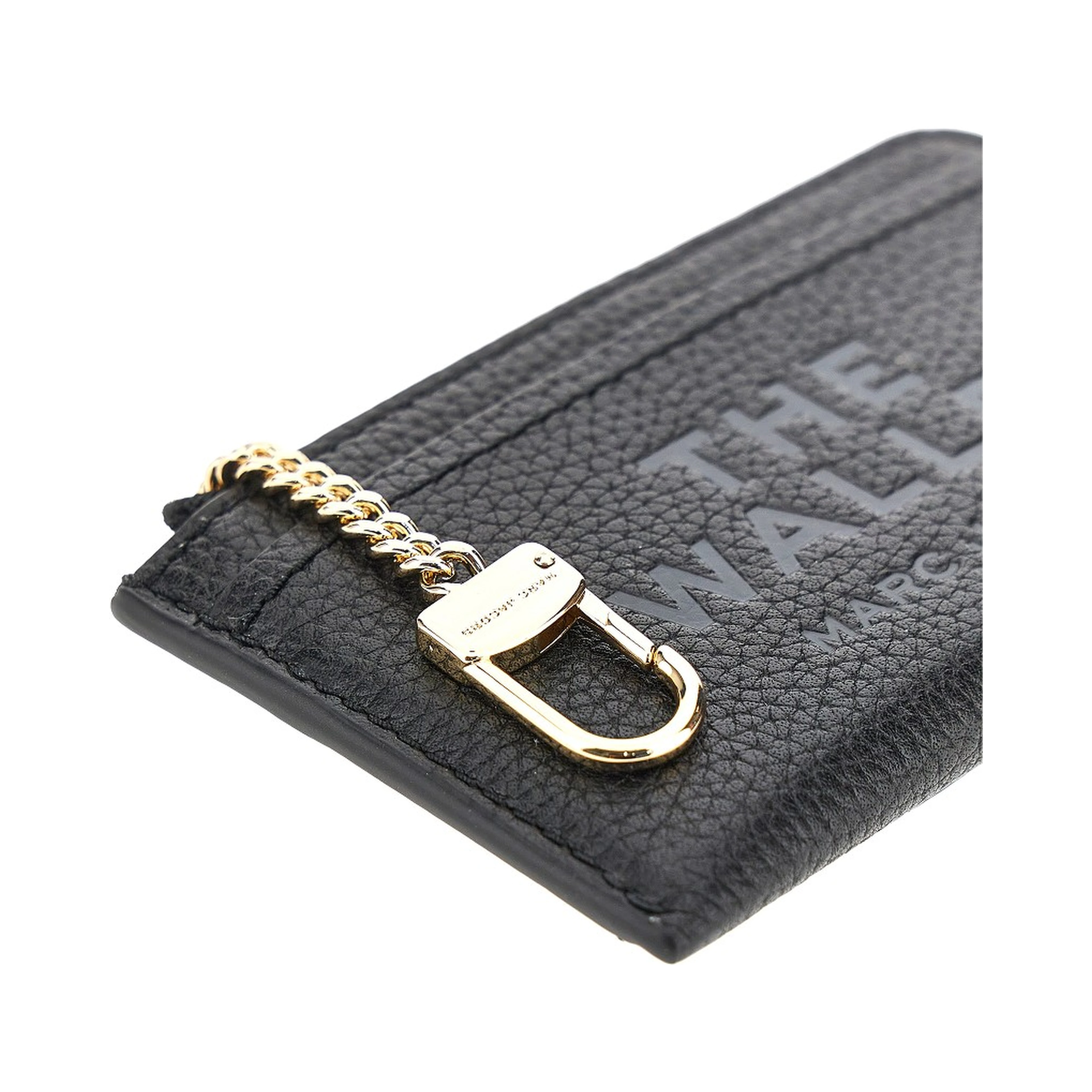 Grained leather zip wallet