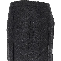 Pressed flannel midi skirt