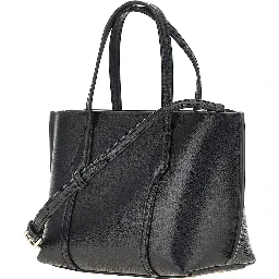 Grained leather 'Perry' mini shopping bag