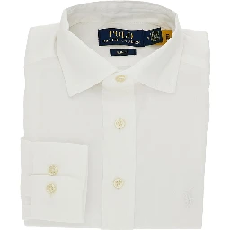 Poplin shirt with logo embroidery