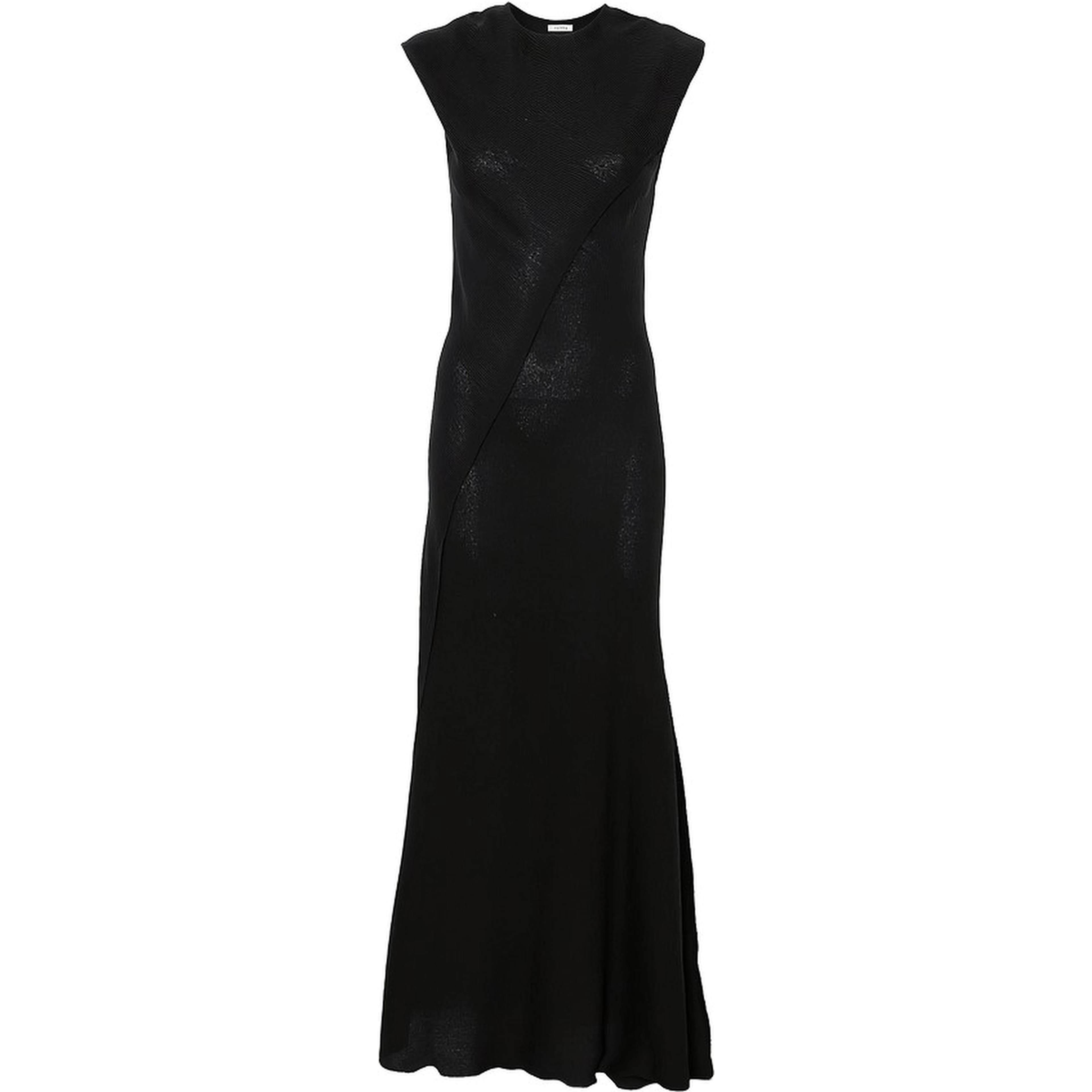 Scooped back wool long dress
