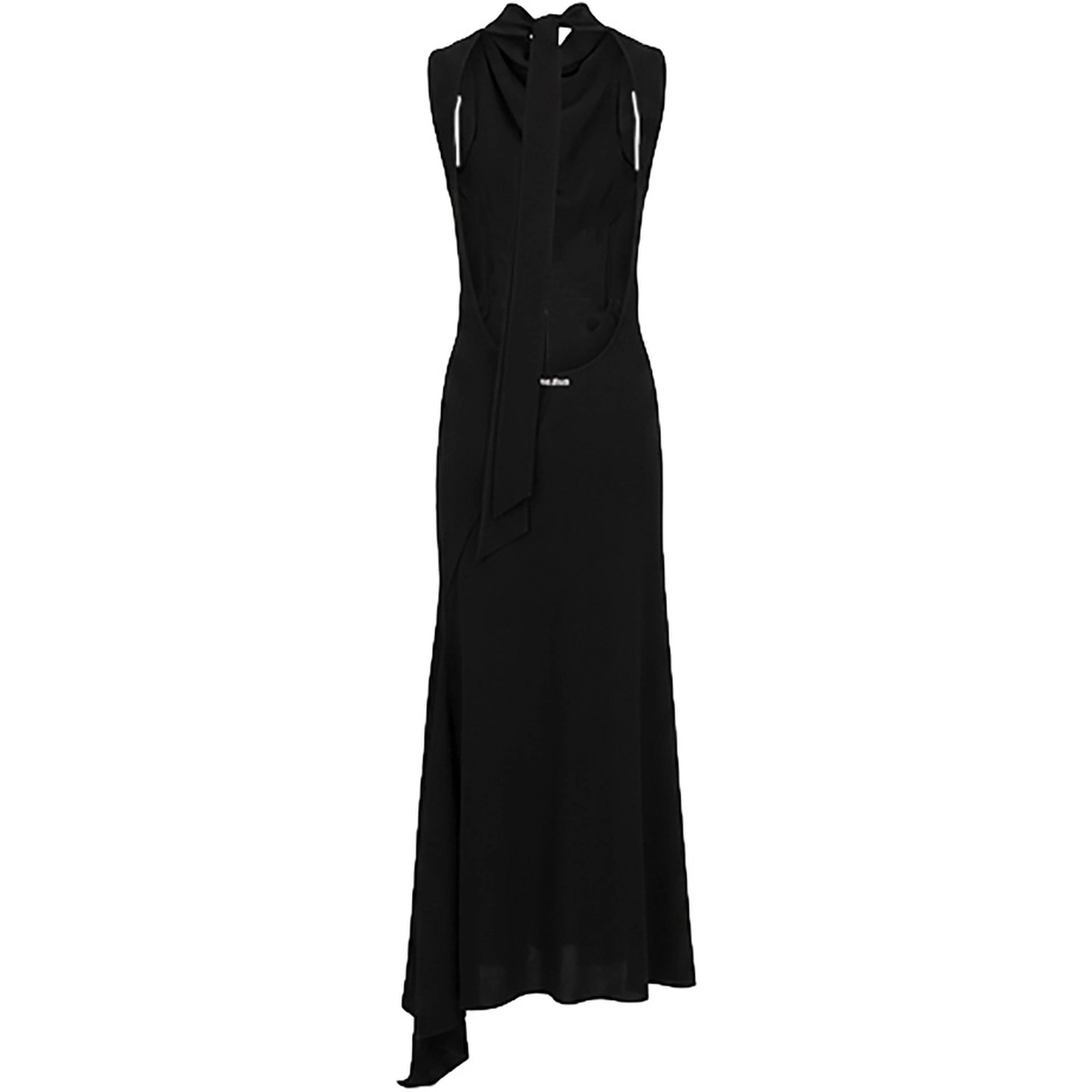 Scooped back wool long dress