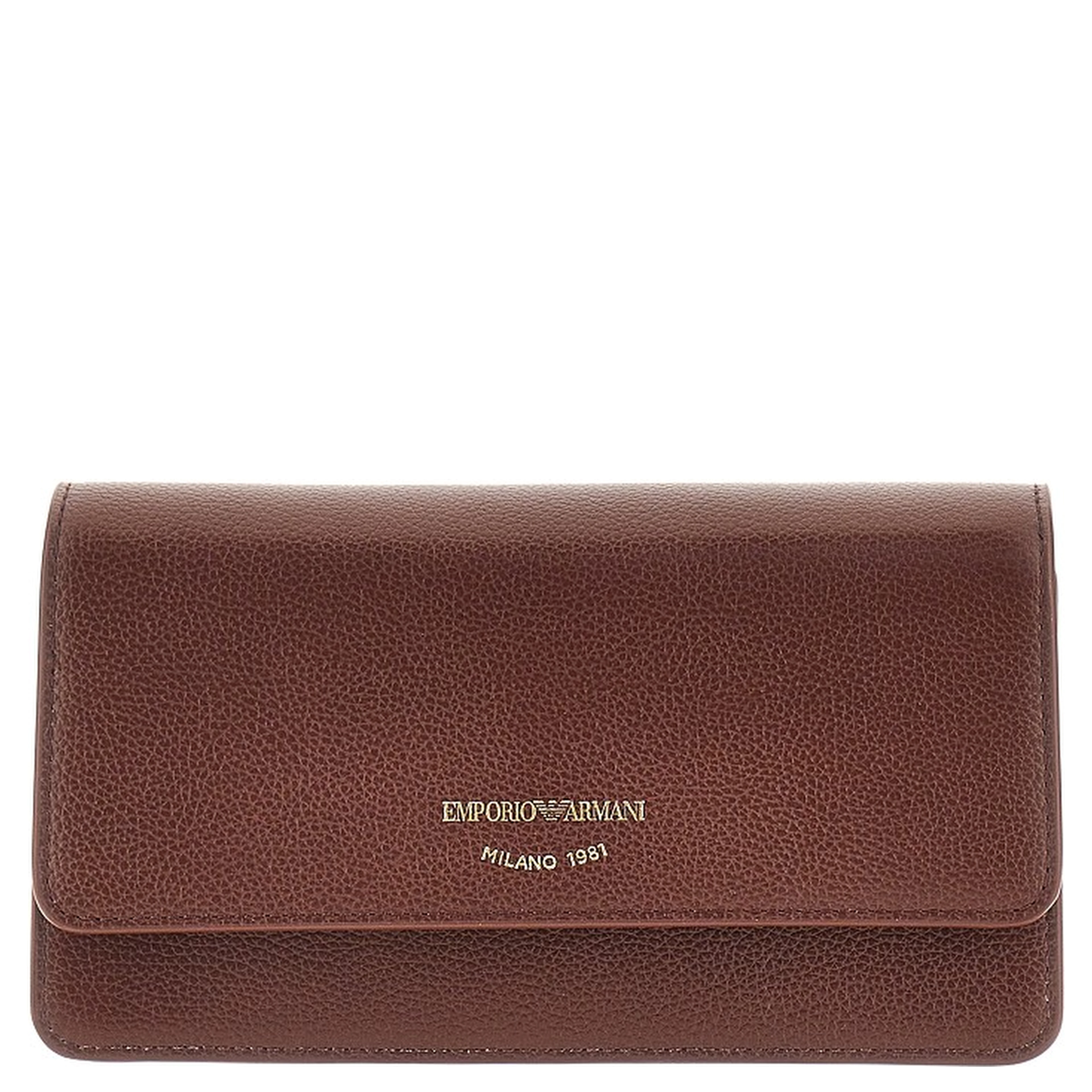 Grained leather clutch with chain