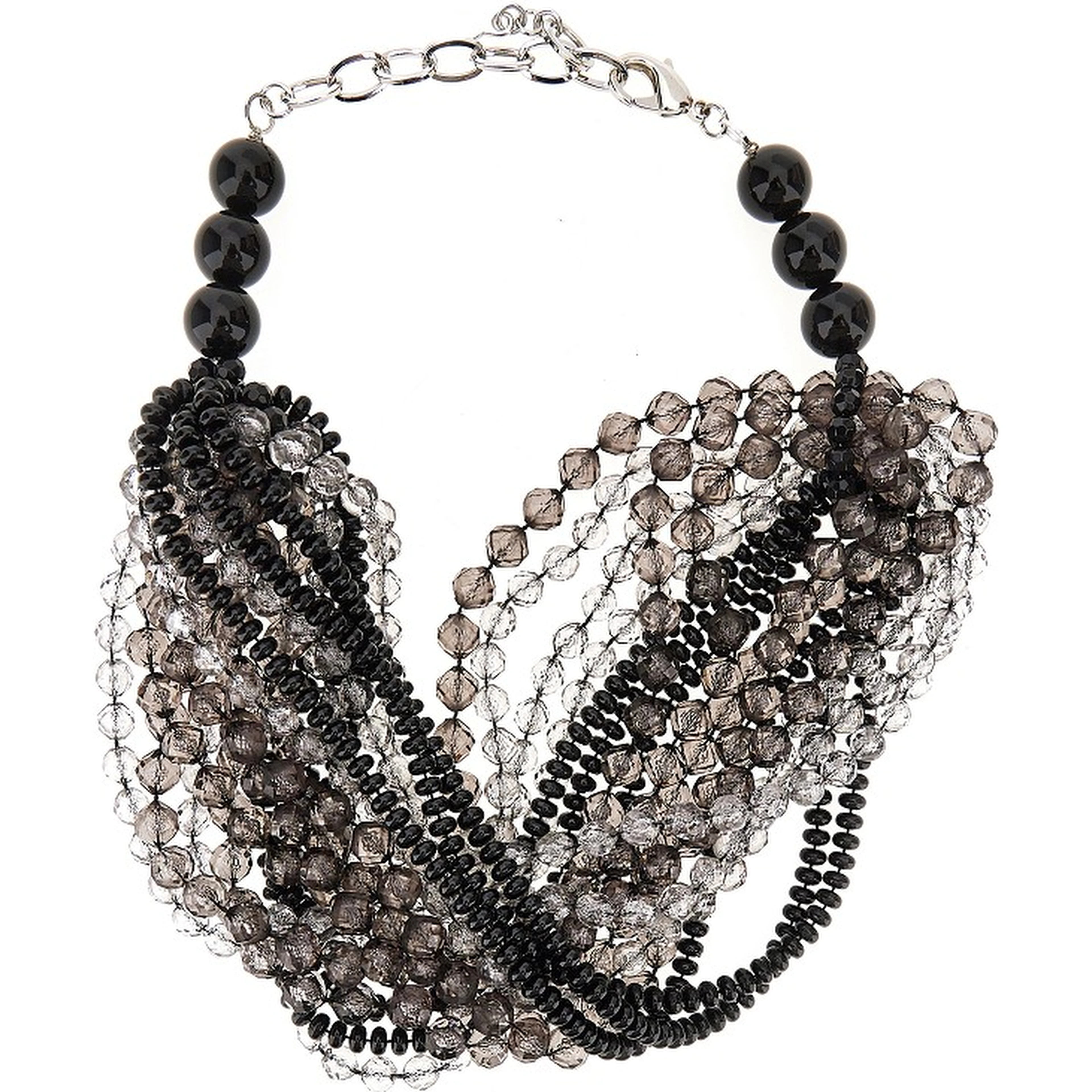 Faceted beads multi-strand necklace