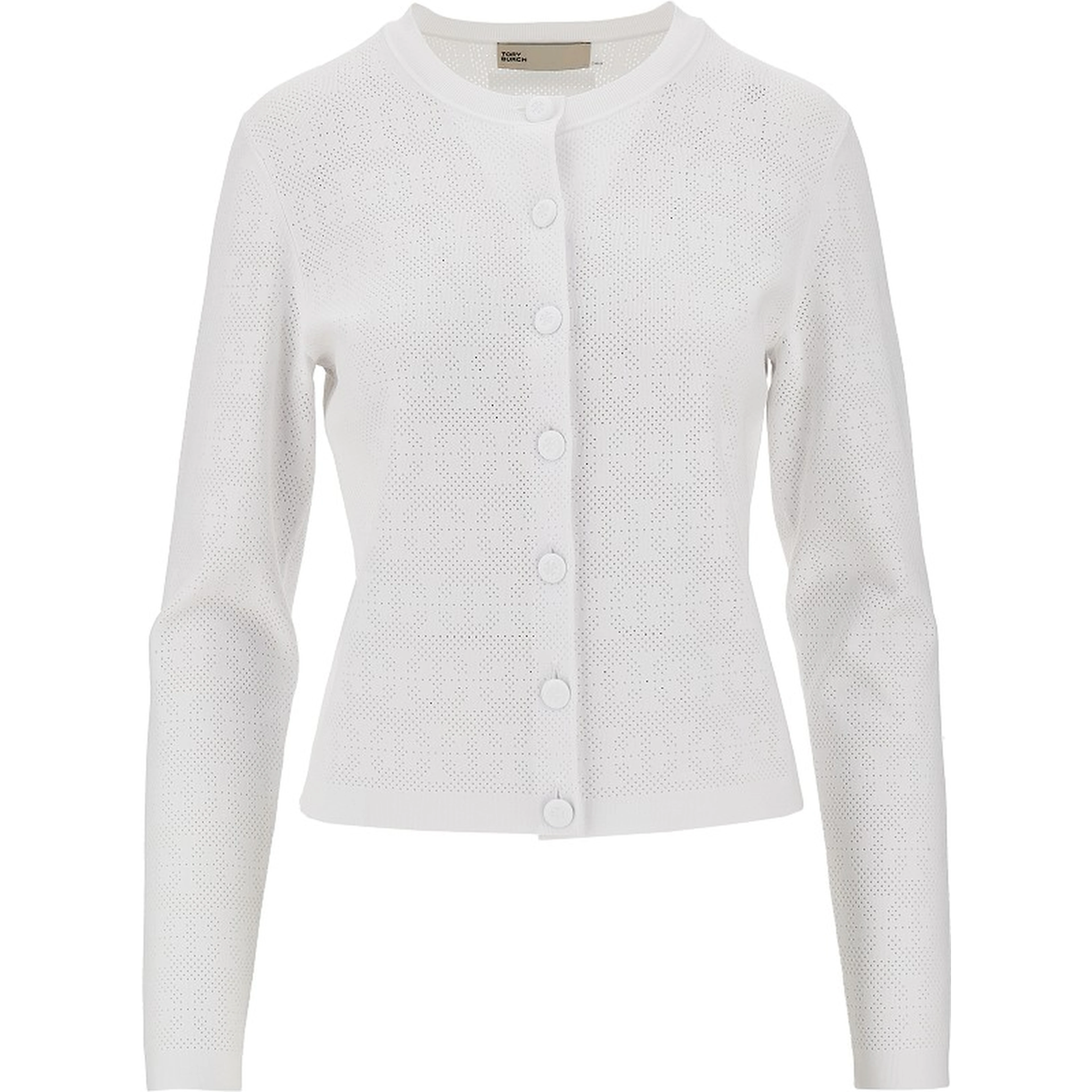 T Monogram pointelle knit cardigan