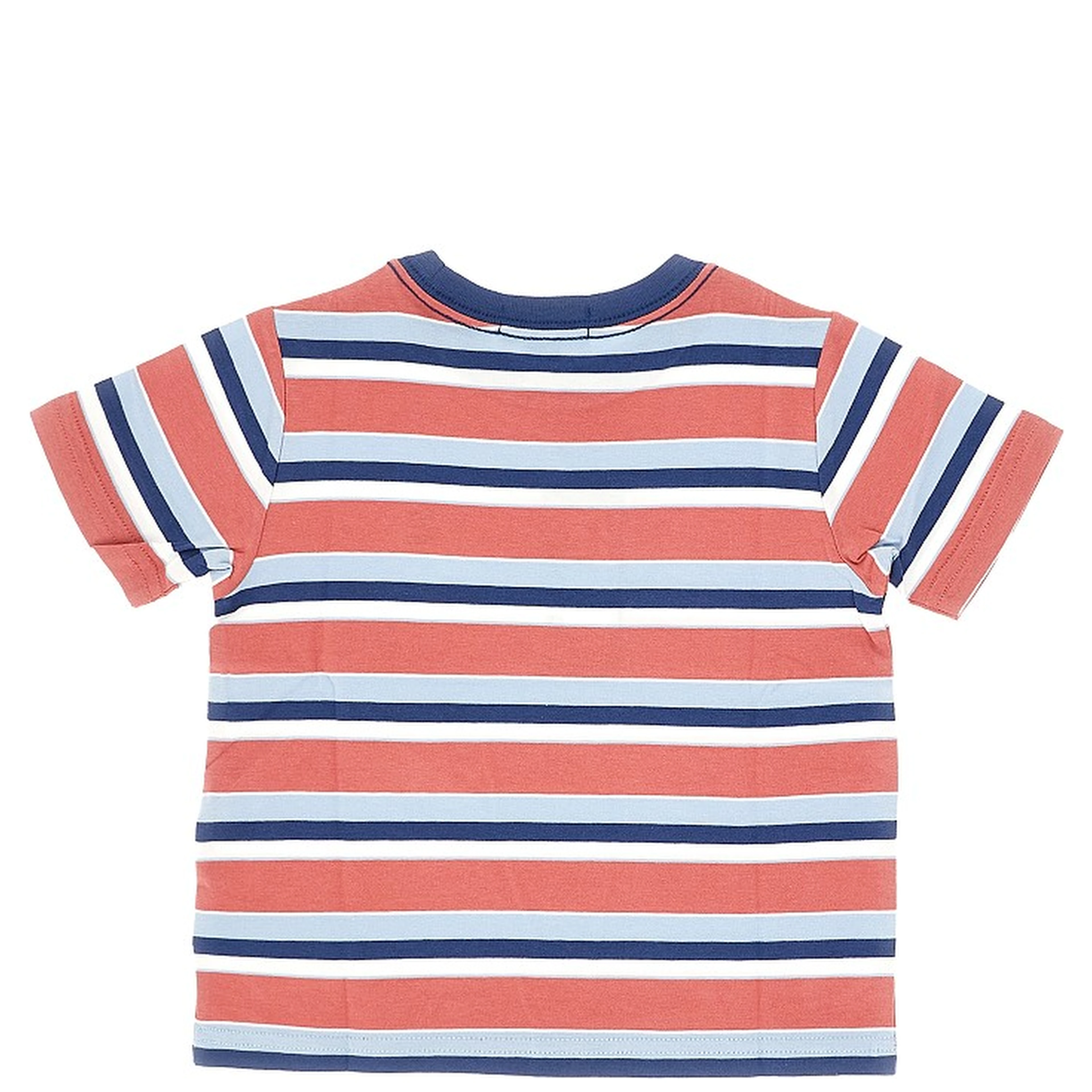 Striped cotton T-shirt with logo embroidery