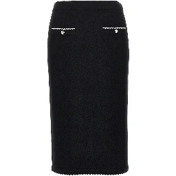 Knitted midi skirt with scalloped edges