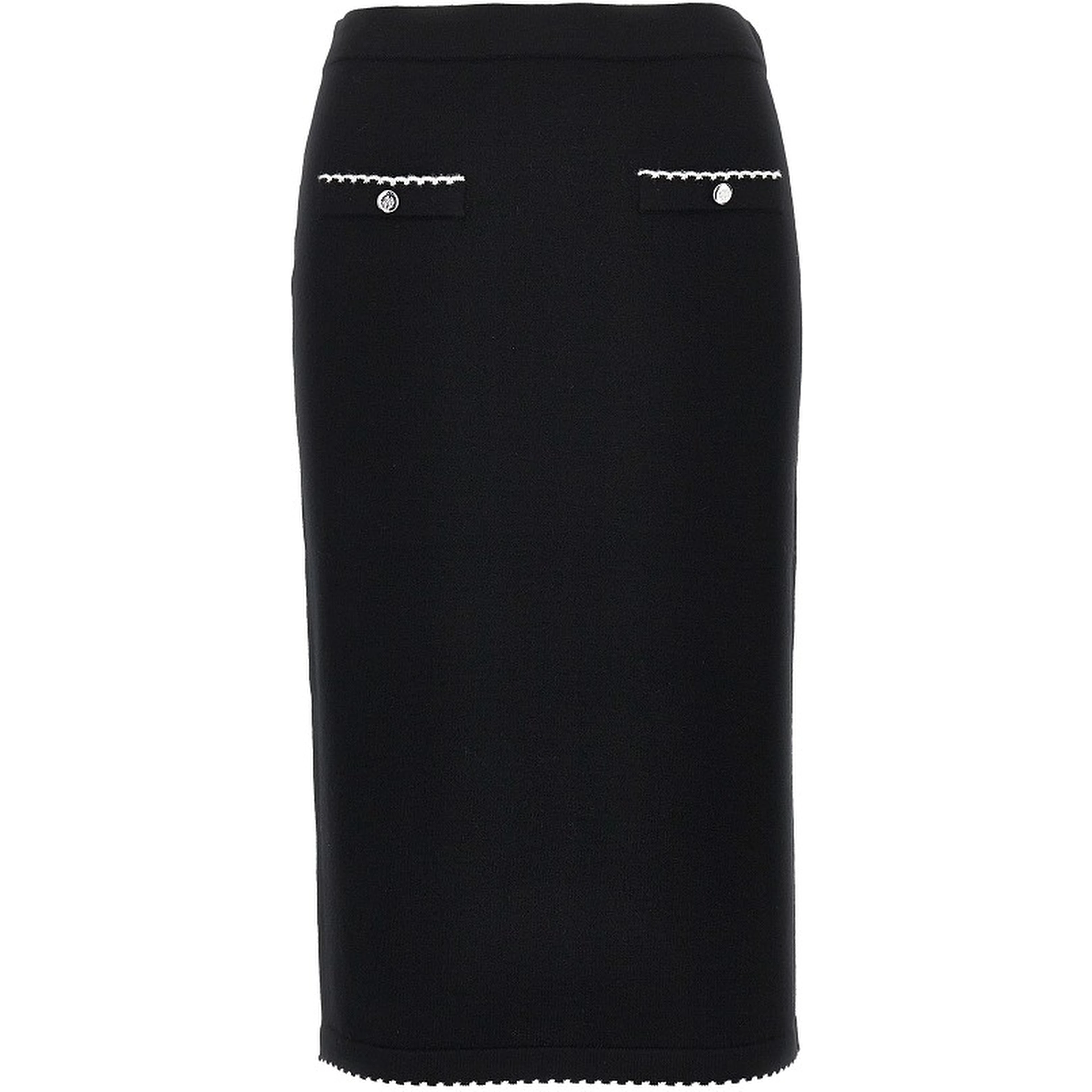Knitted midi skirt with scalloped edges