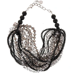 Faceted beads multi-strand necklace