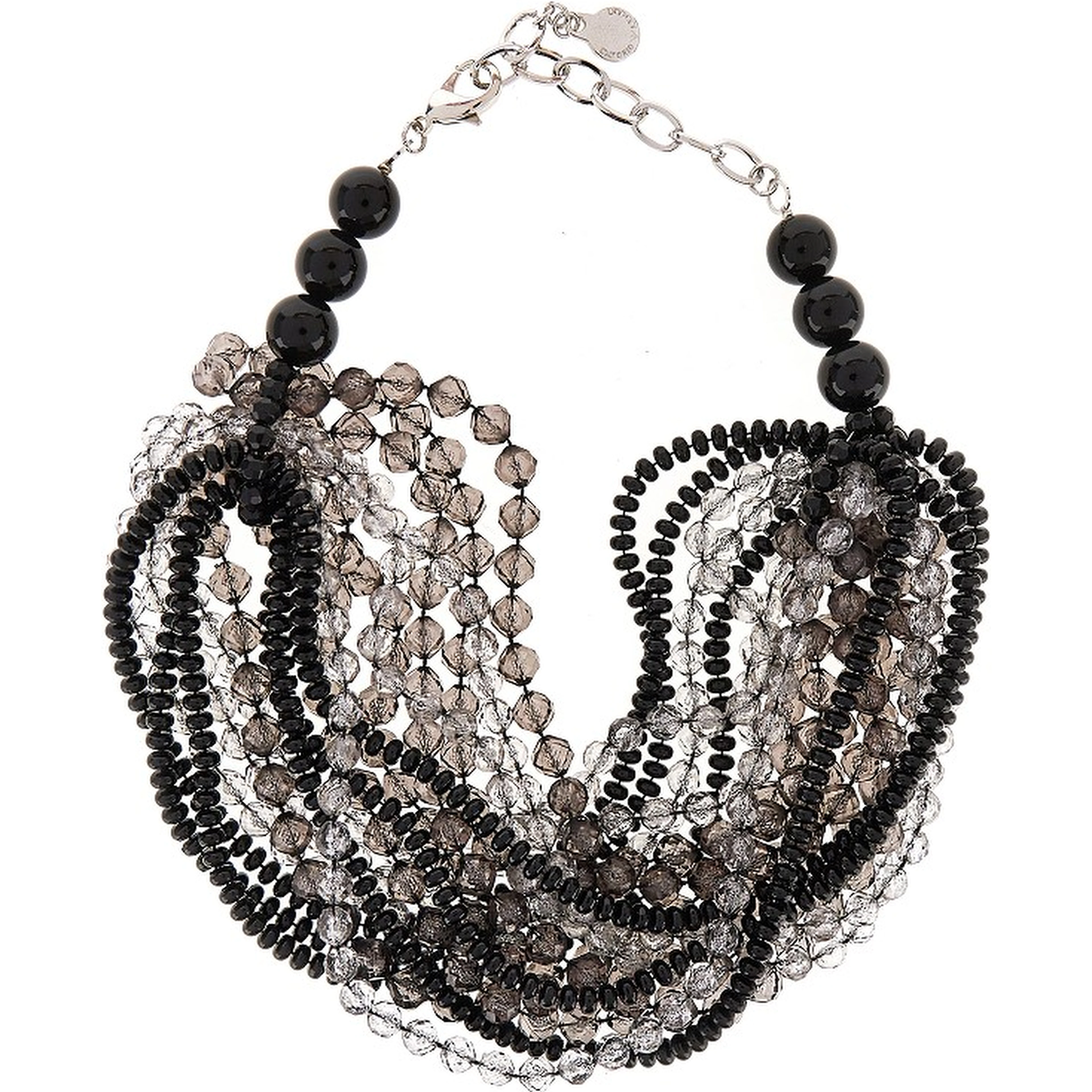 Faceted beads multi-strand necklace