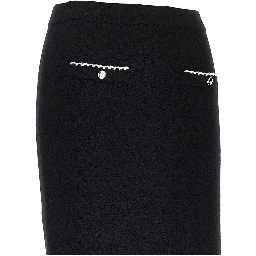 Knitted midi skirt with scalloped edges