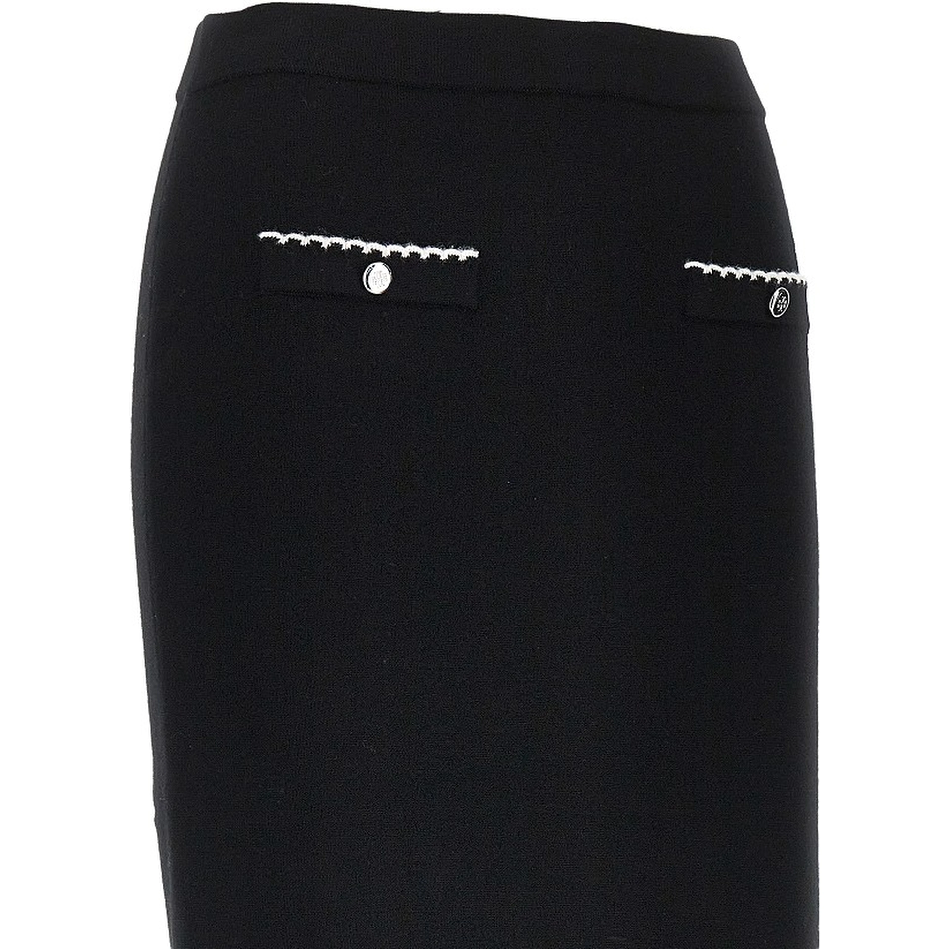 Knitted midi skirt with scalloped edges
