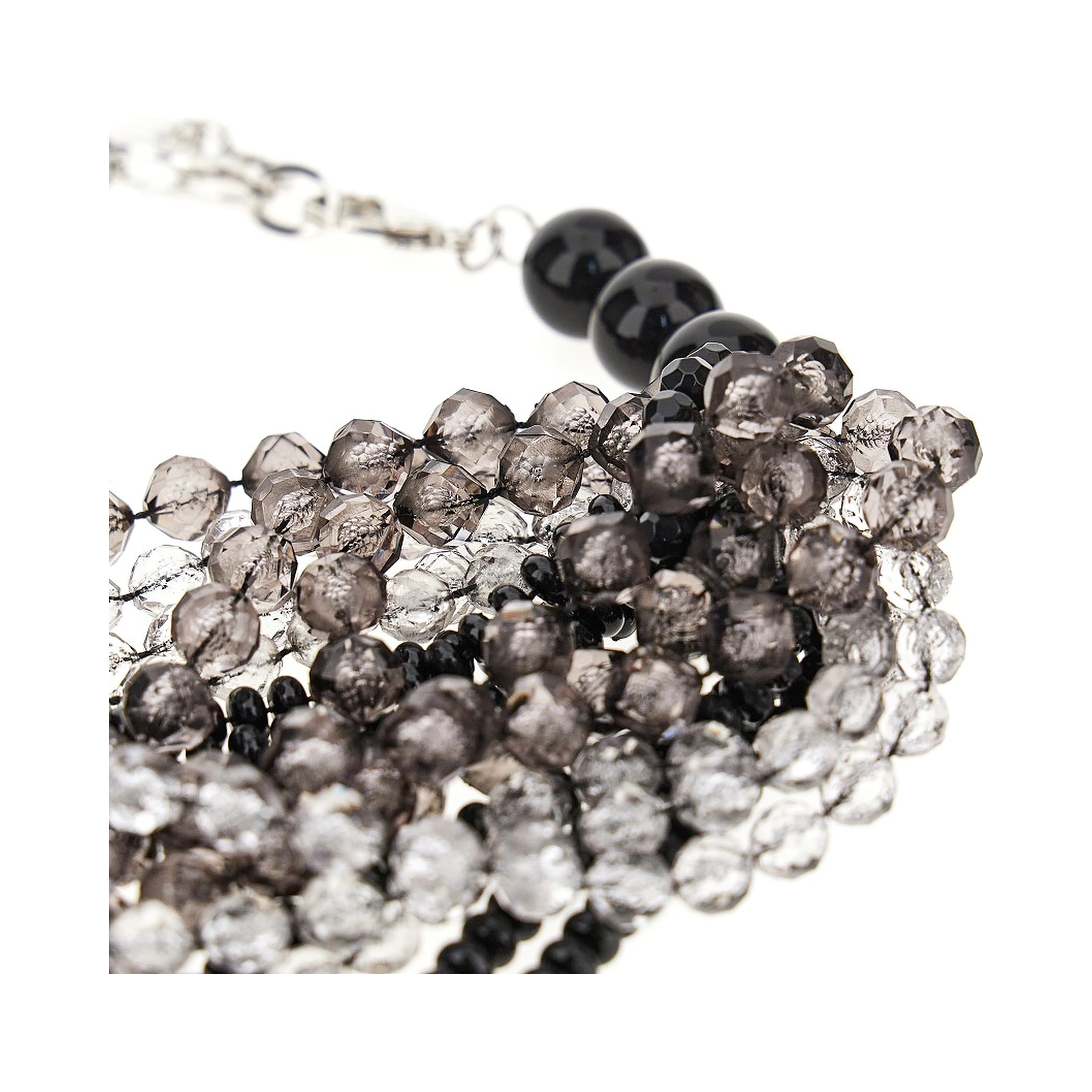 Faceted beads multi-strand necklace