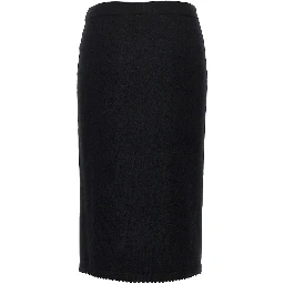 Knitted midi skirt with scalloped edges