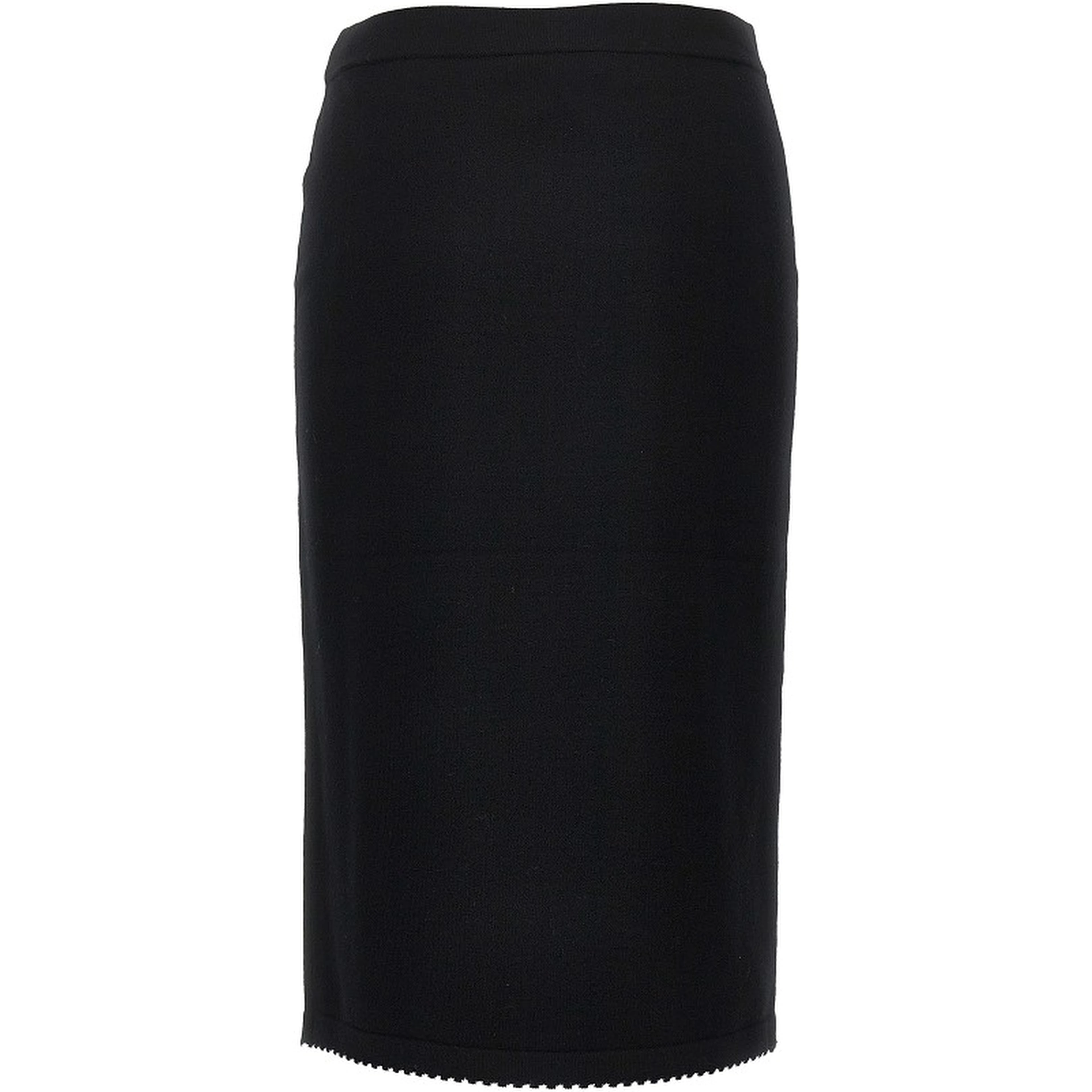 Knitted midi skirt with scalloped edges