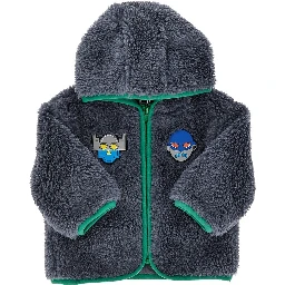 Robot patches fleece full-zip hoodie