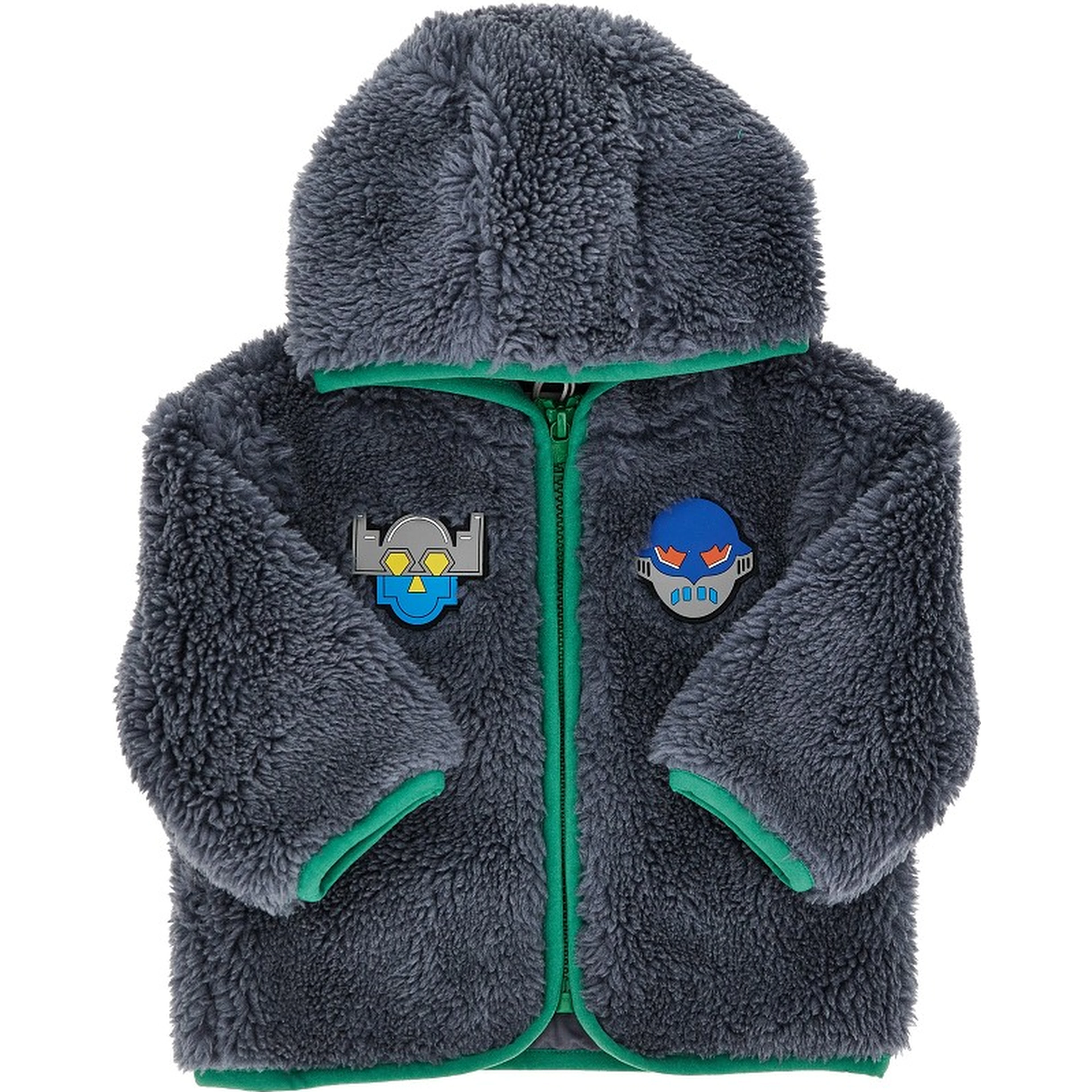 Robot patches fleece full-zip hoodie