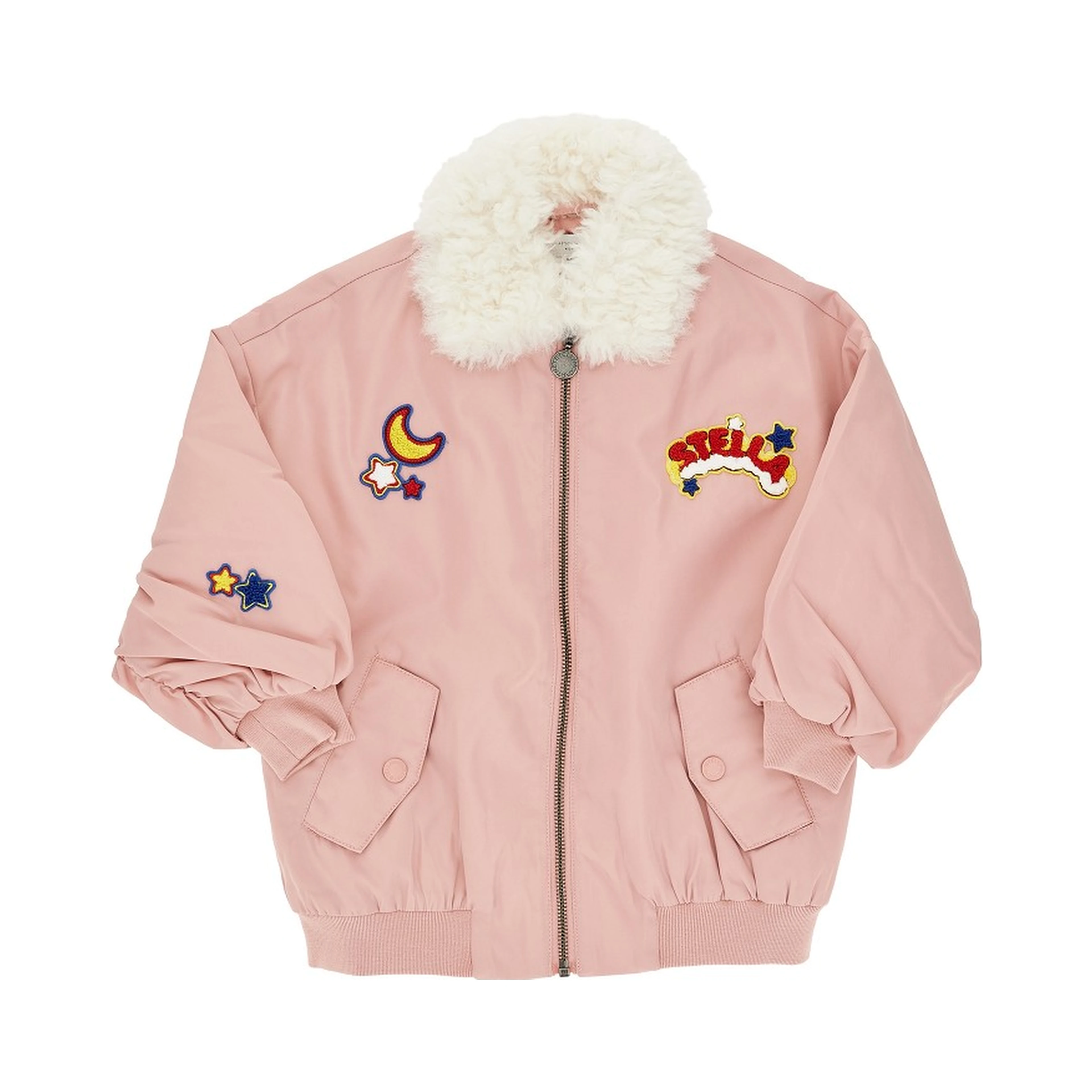 Technical twill bomber with terry patces