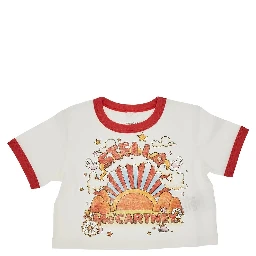 Graphic logo print cropped T-shirt