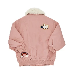 Technical twill bomber with terry patces