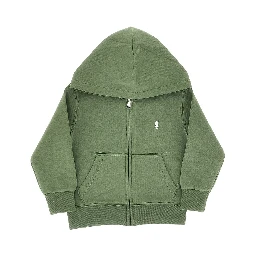 Logo embroidery full-zip hoodie