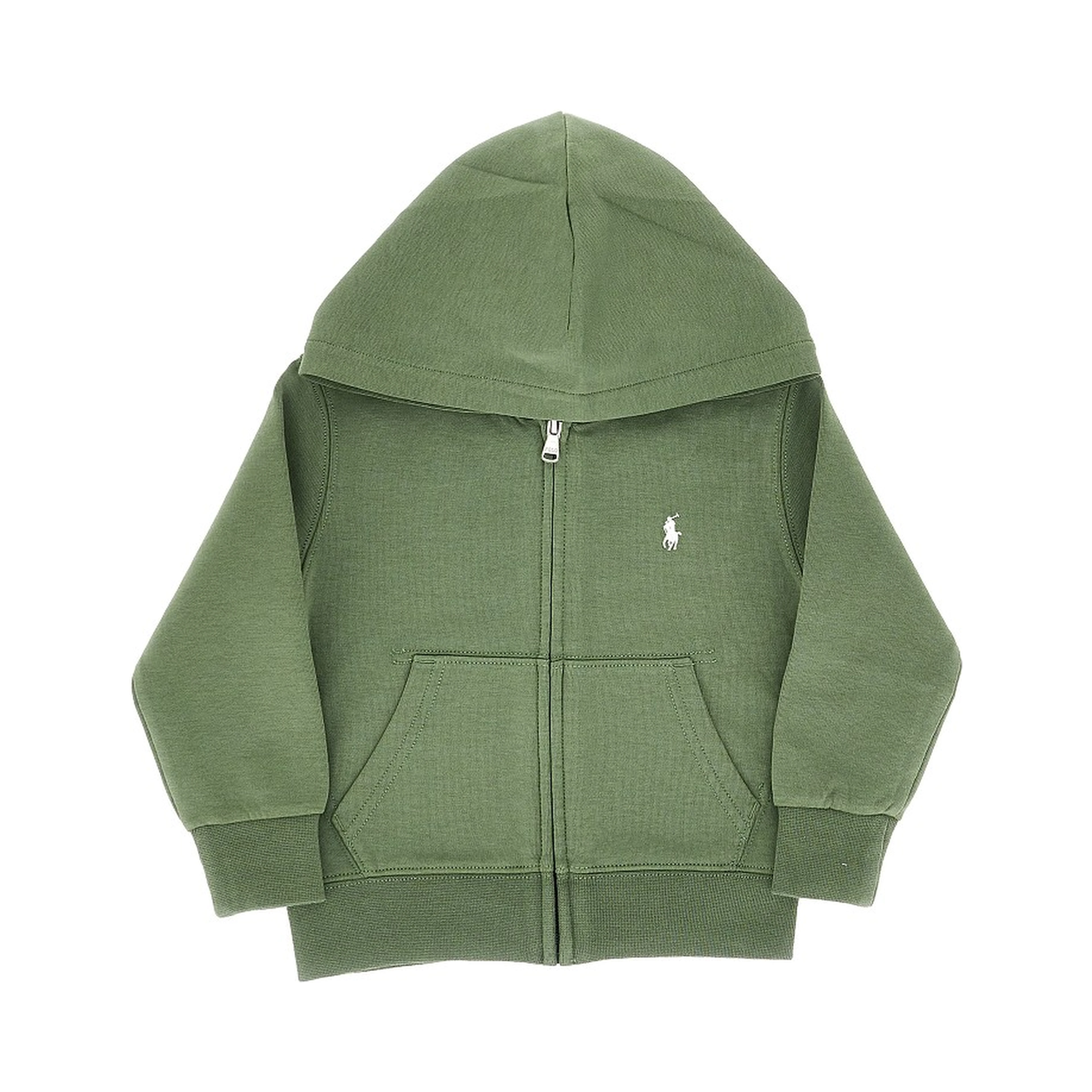 Logo embroidery full-zip hoodie