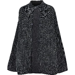 Wool-blend reversible oversized jacket