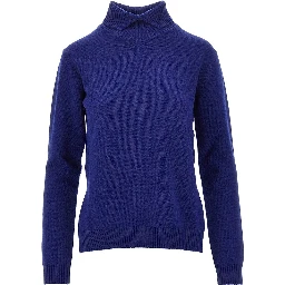 Split collar wool sweater