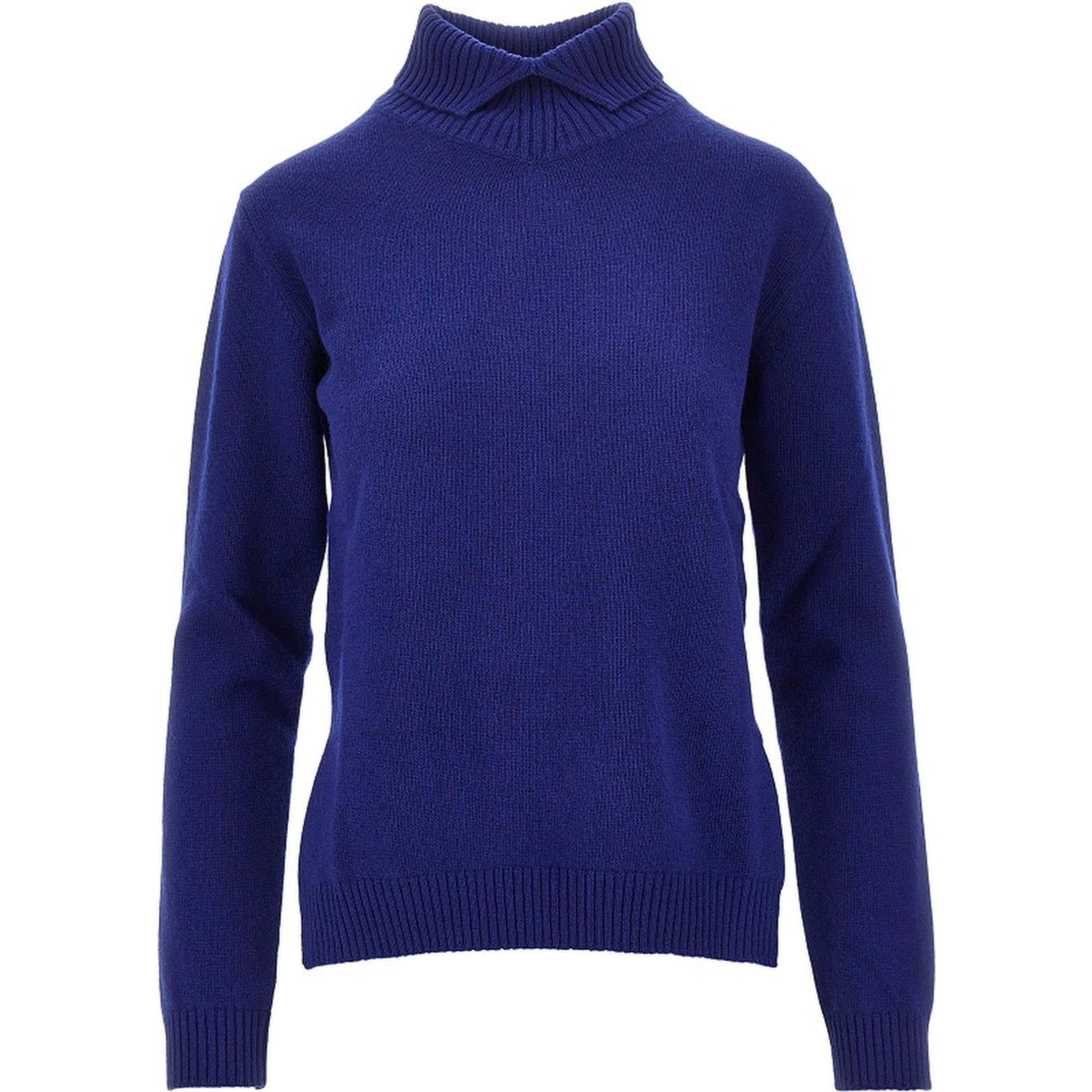 Split collar wool sweater