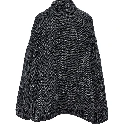 Wool-blend reversible oversized jacket