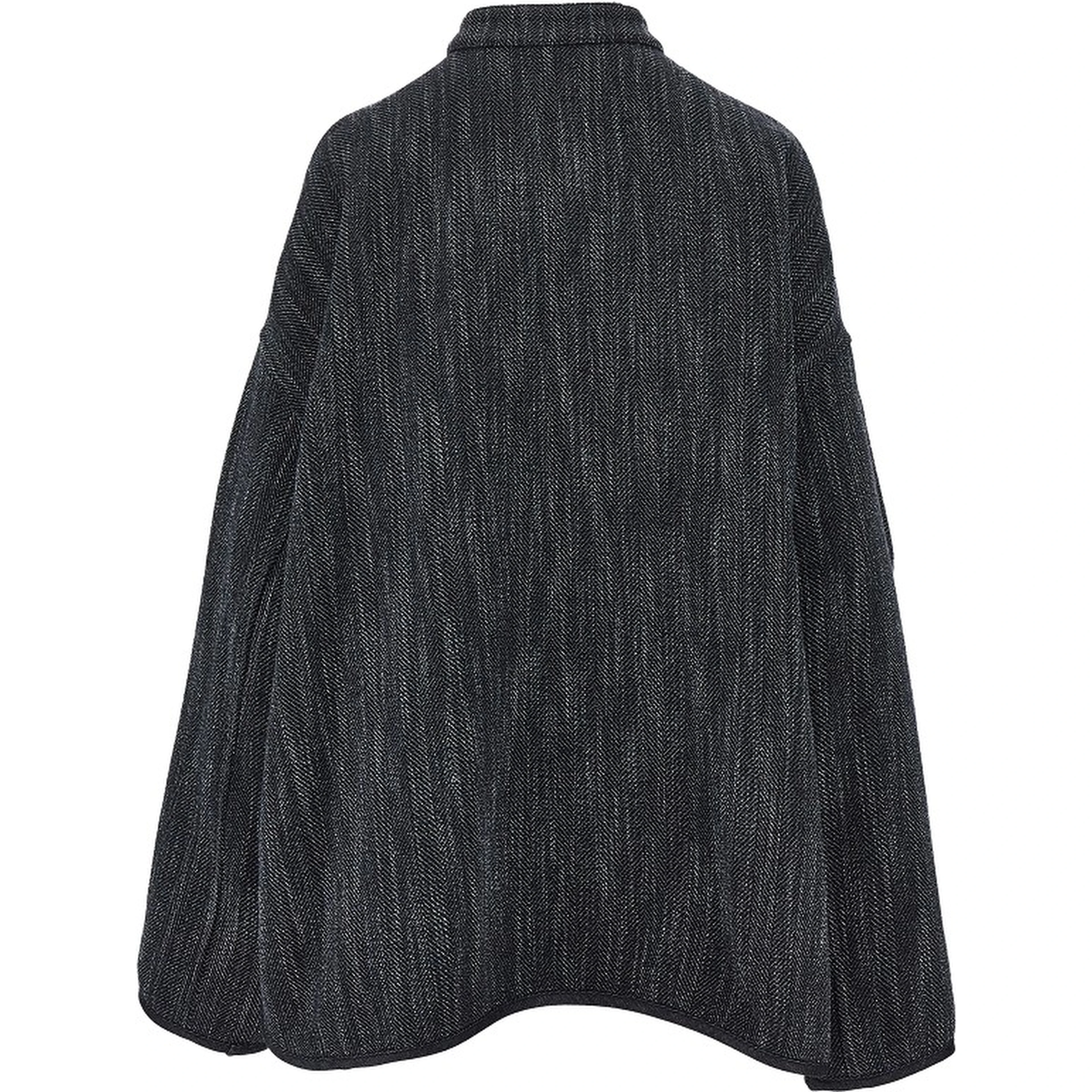 Wool-blend reversible oversized jacket