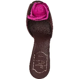 'Rose Vivier' suede leather mules