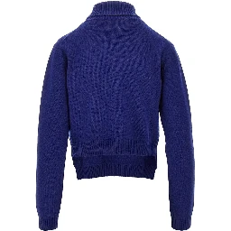 Split collar wool sweater