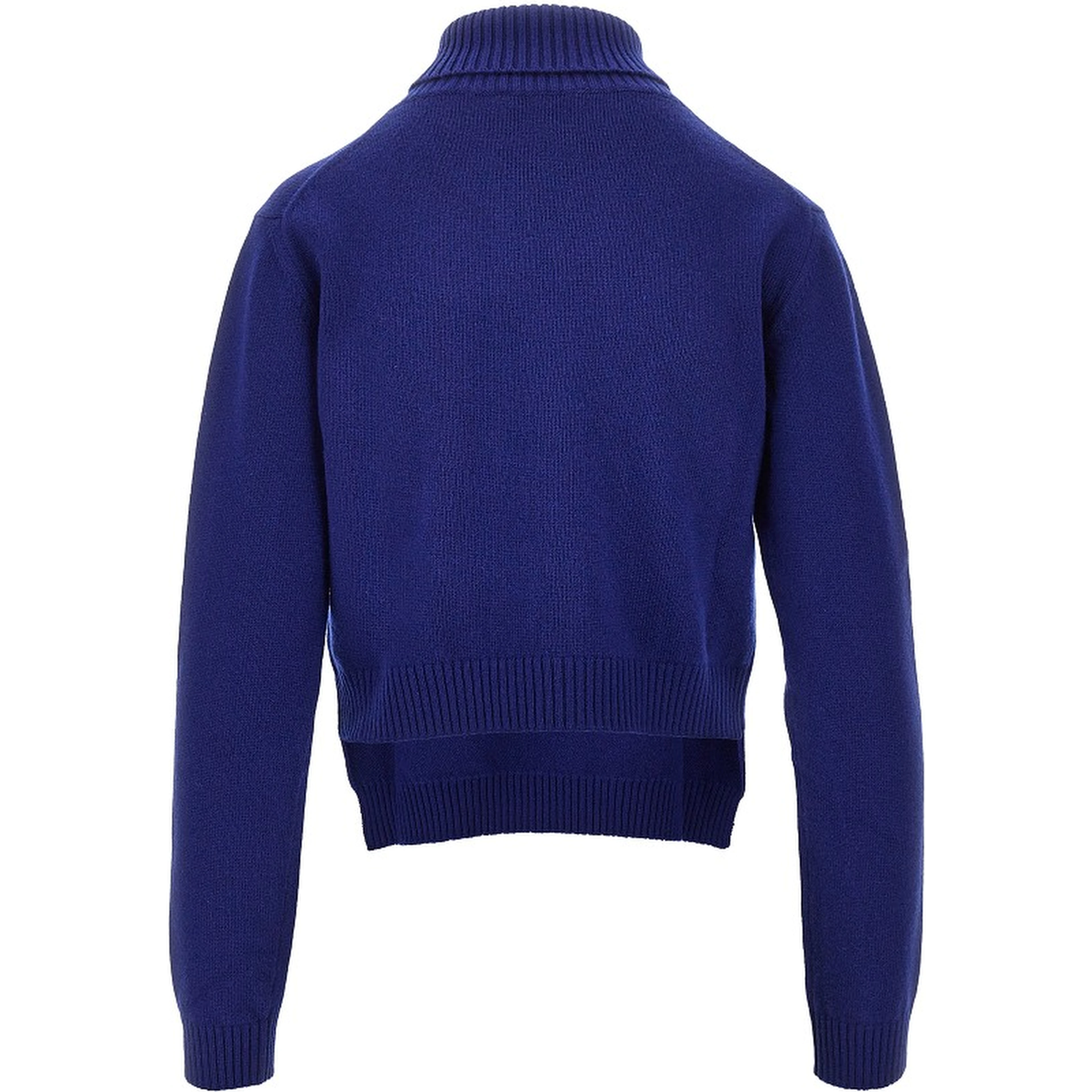 Split collar wool sweater