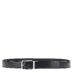 Reversible leather belt with logo