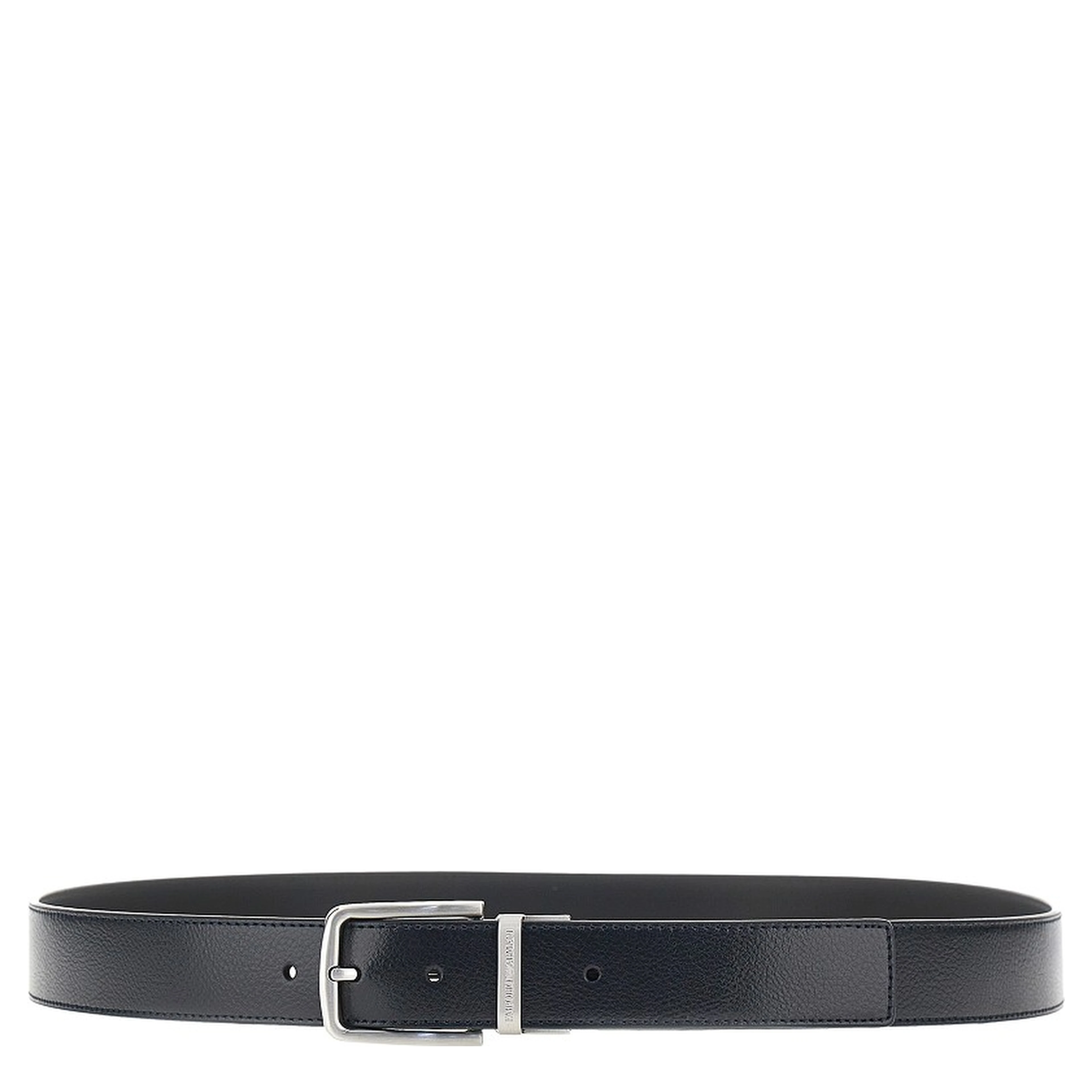 Reversible leather belt with logo