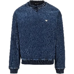 Denim crewneck sweatshirt