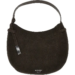 Suede leather hobo bag