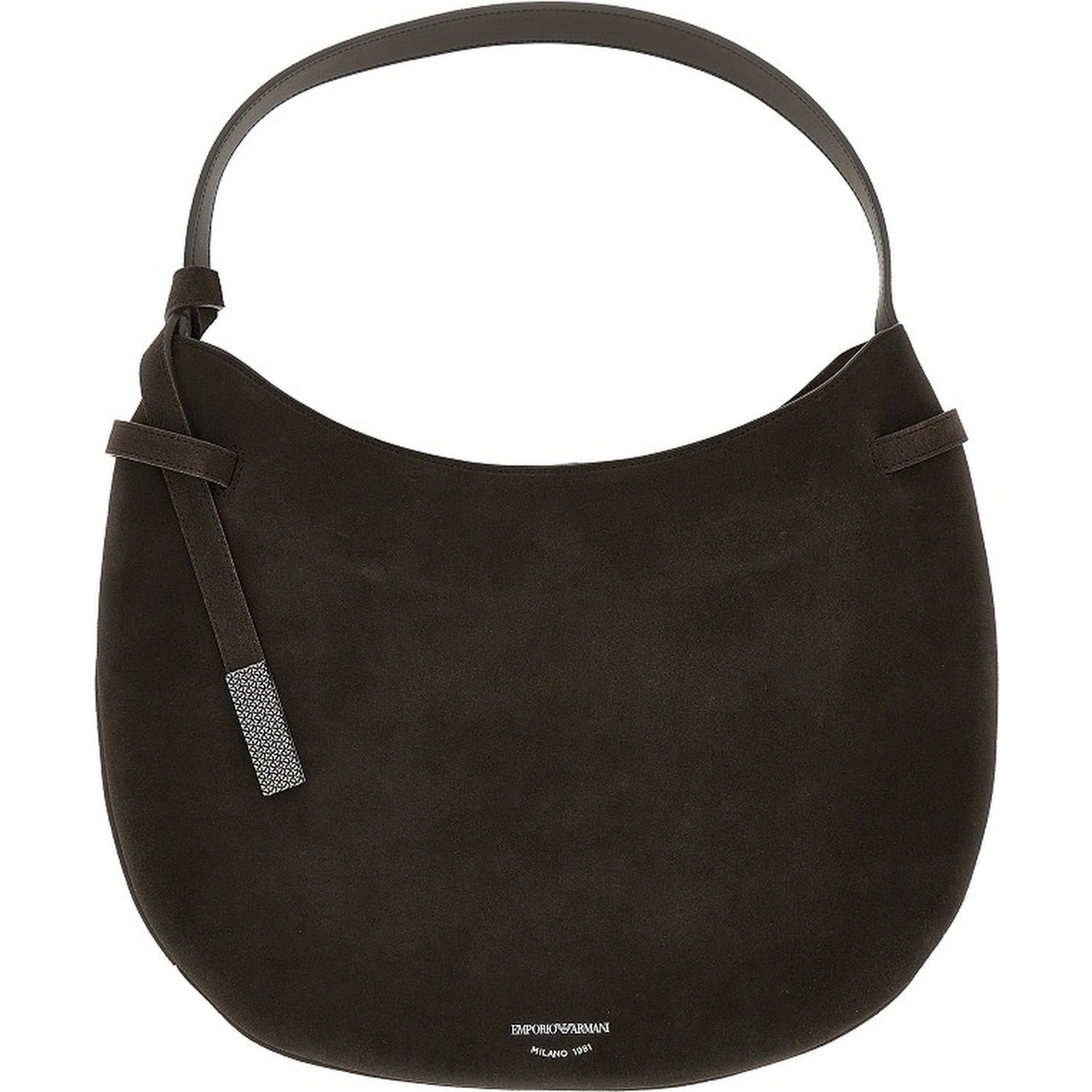 Suede leather hobo bag