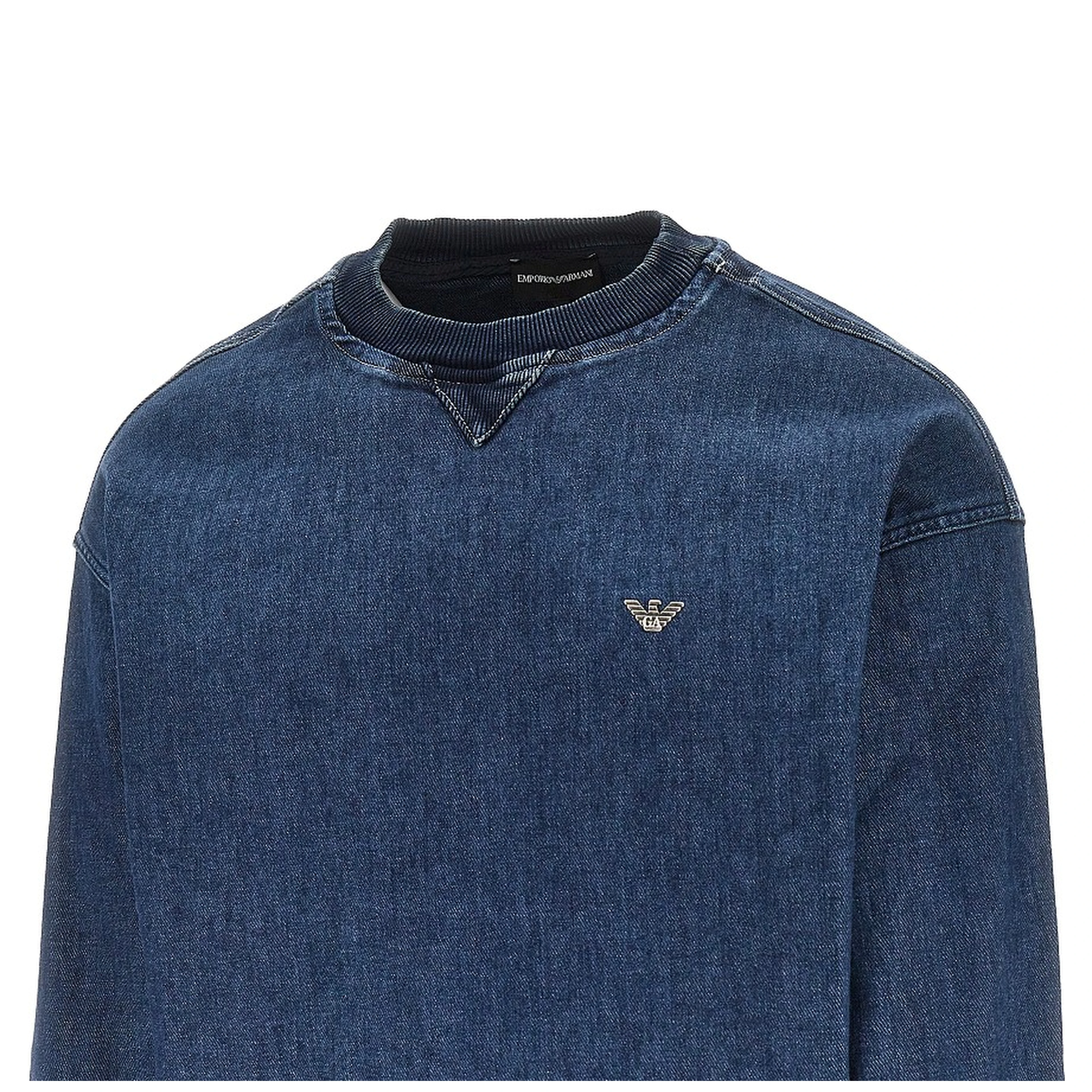 Denim crewneck sweatshirt
