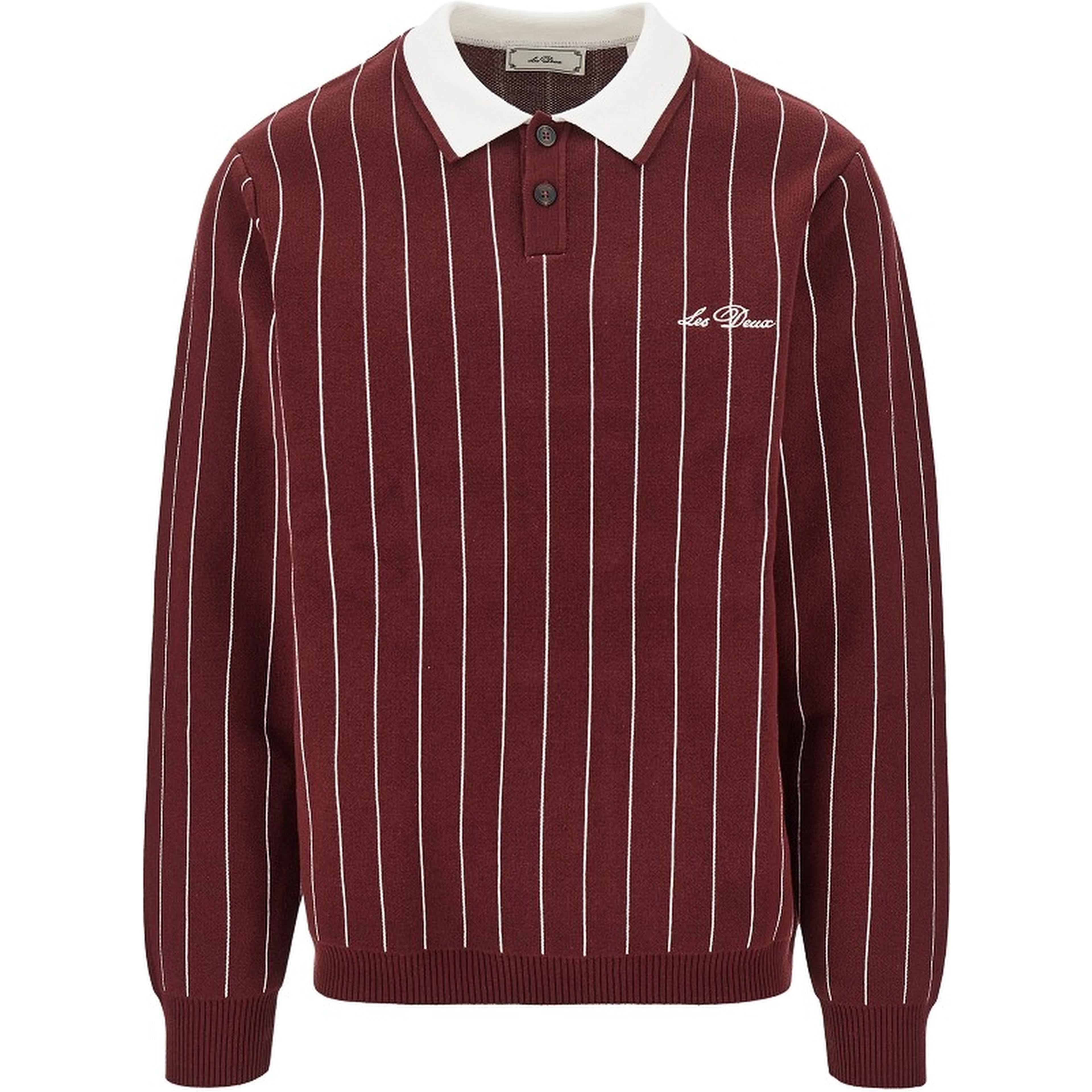 Knitted polo shirt with striped motif